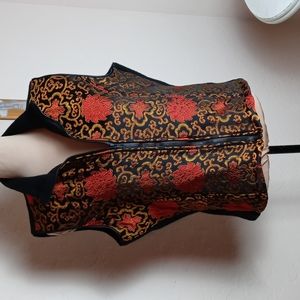 Invisible World Fleece and Silk Brocade Vest